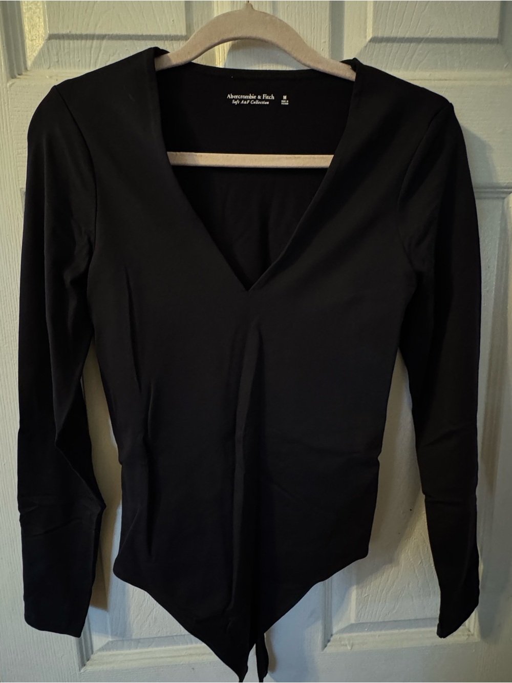 Abercrombie & Fitch Black V-Neck Long Sleeve Top